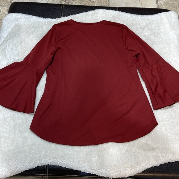 Slinky Brand Luxe Crepe 3/4 Flounce Slv Tunic - Picture 8 of 10